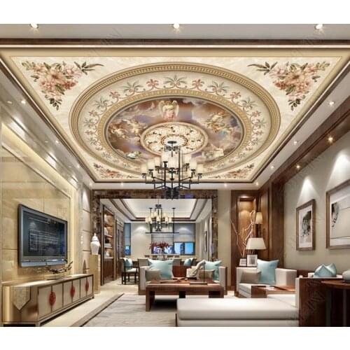 Beautiful pastoral 3D Ceiling Wallpaper Pattern wallpapers for living room bedroom wall murals ceiling wallpaper for walls 3 d