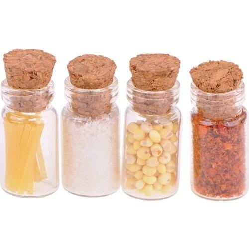 4Pcs/Set 1/12 Scale Dollhouse Miniature Glass Dried Food Jar for Dolls House Kitchen Decor Accessories Children Kids Toys