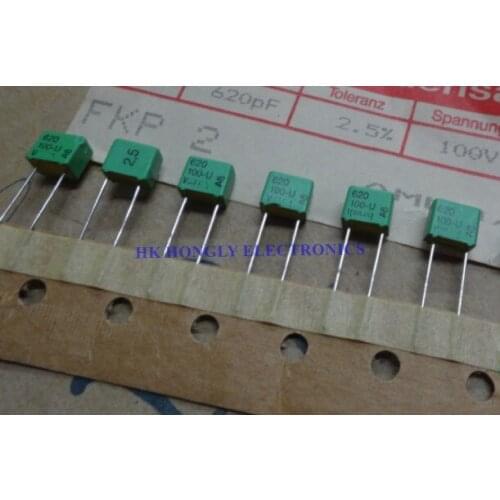 50PCS FKP2 FKP-2 0.00062UF 0.00068UF 100V 681 620pF 680pF 620 680/100 P=5mm Film Capacitor