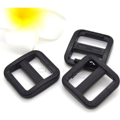 500pcs/lot 5/8"(15mm) Slider Tri Glide Adjust Plastic Buckles For Dog Collar Harness Backpack Straps Black