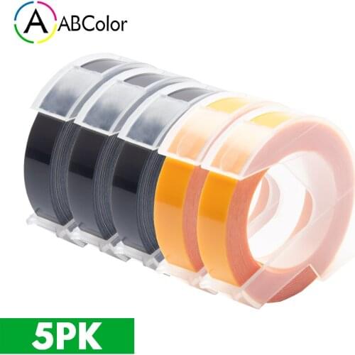 5PK Embossing Tape For DYMO 3D Embossing Tape Black Yellow 9mm Printer Ribbon For DYMO Motex E-202 E-303 DYMO 12965 Label Maker