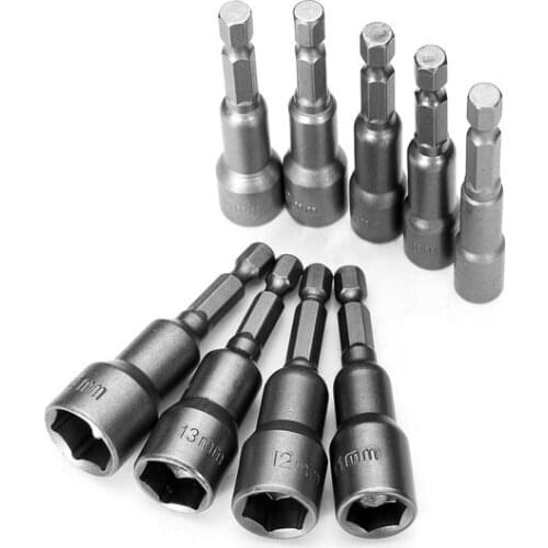 9pcs 6-14mm Cr-v Hex Magnetic Power Socket Nut Setters
