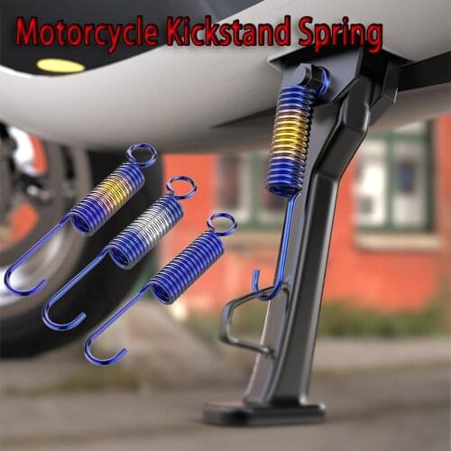 Motorcycle Accessories Off-road Moto Scooter Universal Stainless Steel Scooter Side Stands Kickstand Spring Tripod Return Spring