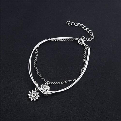 Bracelet 925 Plated Silver Fashion Beach Anklet Boho Ankle Women Foot Chain