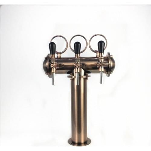 T shape bronze beer tower with bronze tap