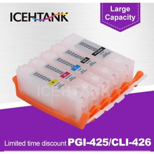 ICEHTANK Refill Ink Cartridge For Canon PGI 425 CLI 426 For Canon PIXMA IP4840 IP4940 IX6540 MG5140 MG5240 MG5340 MG6140 Printer