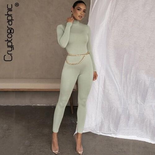 Cryptographic Autumn Winter Long Sleeve Casual Jumpsuits Romper Womens Bodycon One Piece Fashion Outfits Club Long Overalls