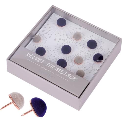 40PCS/Box Velvet Thumbtacks Cute Rose Gold Dark Blue Gray Decorative Push Pins For Cork Board And Bulletin Board