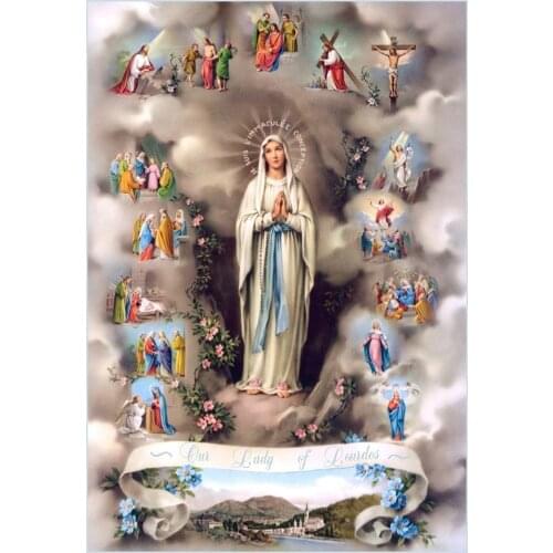 Virgin Mary Christianity Home Decor 5D Diamond Painting Full Square Drill Wall Sticker Art Embroidery Full Round Cross Stitch