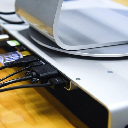 11 IN 1 USB C Docking Station HUB Build-in Aluminum alloy Monitor Riser stand for Imac , Imac Pro and Monitor,Display , TV