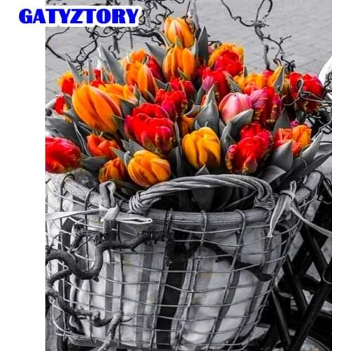 GATYZTORY Diy Pictures By Number Lily Flowers Kits Home Decor Painting By Numbers Drawing On Canvas Handpainted Art Gift