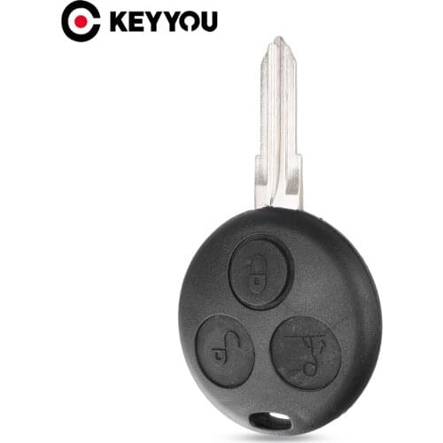 KEYYOU DIY For Benz SMART Fortwo For Mercedes Benz Replacement Remote Auto Car Key Case Fob Case 3 Buttons With Blade