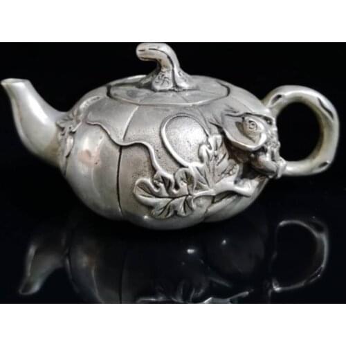 China White copper pumpkin small wine pot crafts statue