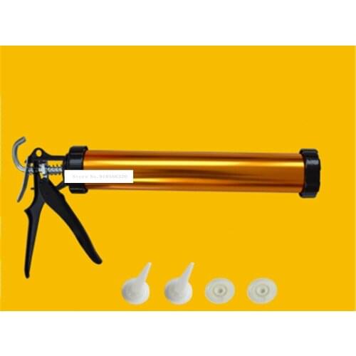 Dual-use Aluminum Alloy Structure Glass Glue Gun+2 Glue Mouth+2 Push Piece, Can be Installed 590ml/700g of Soft Gun Hot Selling