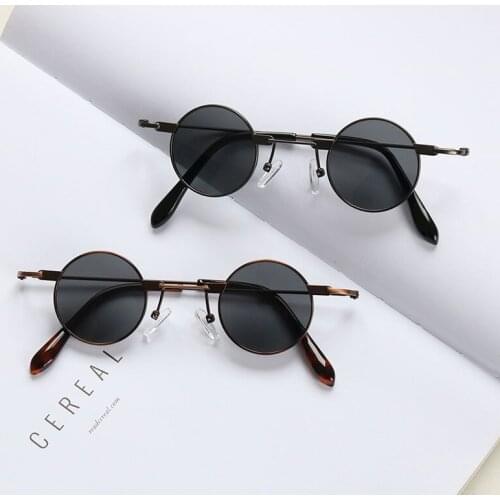 Vintage Men Sunglasses Women Retro Punk Style Round Metal Frame Colorful Lens Sun Glasses Fashion Eyewear Gafas sol mujer