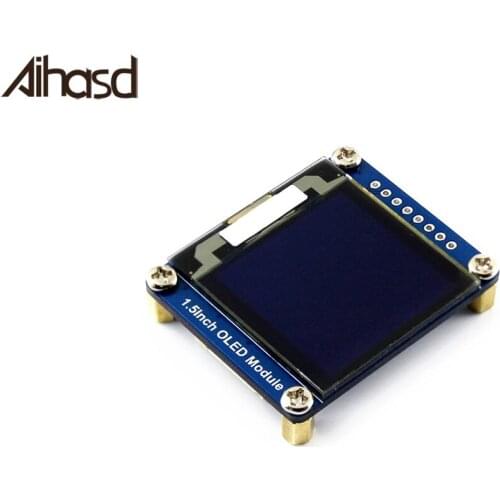 Aihasd 1.5inch OLED Display Module White SSD1327 128x128 SPI I2C White 3.3V-5V for Arduino for Raspberry Pi
