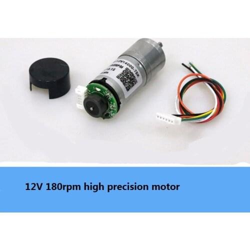 25GA-370 High Torque DC Geared Motor 12V 180rpm AB Phase Incremental Hall Encoder Motor RC Smart Robot Chassis Part DIY