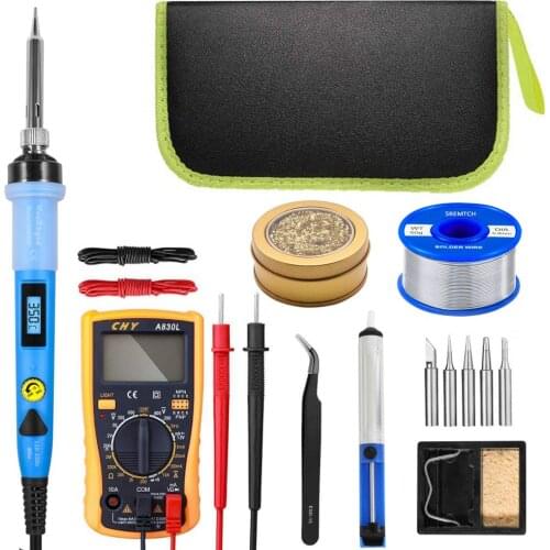 80W Digital Soldering Iron kit Electric Soldering Iron With On-Off Switch Knife Desoldering Pump Soldering Iron Tools