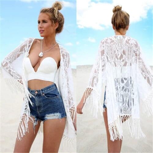 Bikini Cover Up Lace Hollow Crochet Swimsuit Beach Dress Women 2018 Summer Ladies Cover-Ups Bathing Suit Beach Wear Tunic Sexy