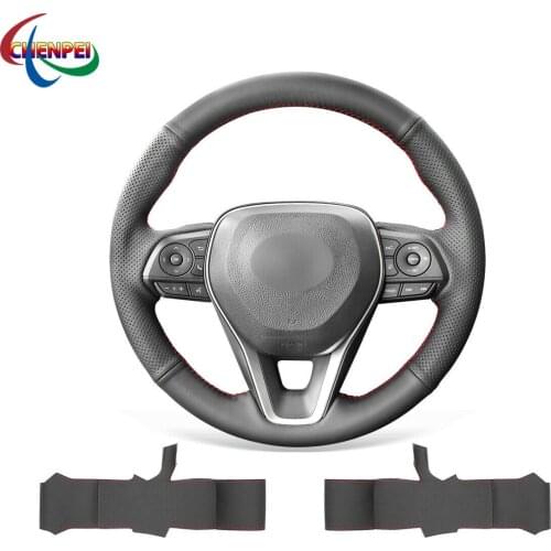 DIY Hand-Sewn Non-Slip Artificial Leather Steering Wheel Cover For Toyota Camry Corolla RAV4 Car Interior Accessories