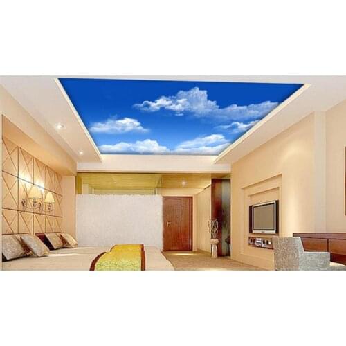3d wallpaper modern ceiling Blue sky and white clouds 3d wallpaper Living room bedroom ceiling wall papers home decor