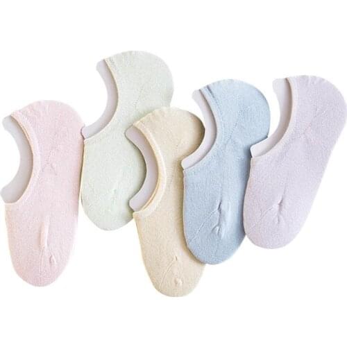 5 Pair Women Sock Fashion Summer Funny Vintage Happy Style Flower Short Sock Girls Antiskid Invisible Cute Ankle Women Sock 2021