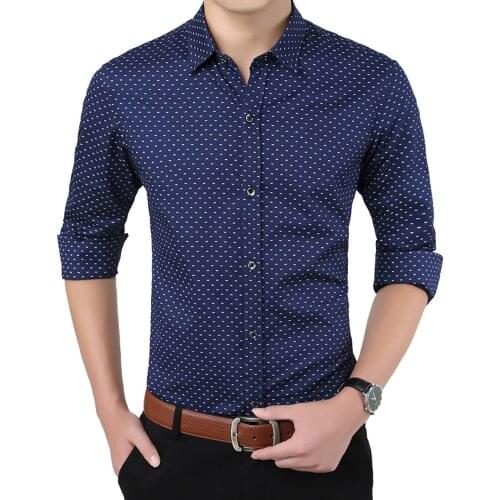 MRMT 2021 Brand New Men Mens Shirts Long Sleeve Printed Cotton Cultivate Morality Youth Shirt for Male Leisure Shirt