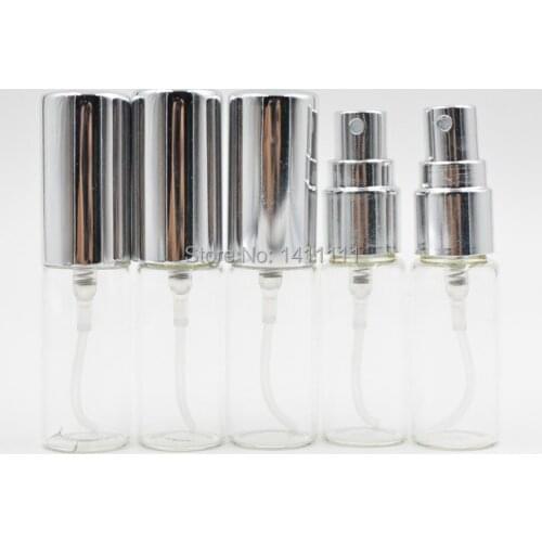 Wholesale BY DHL Free 200pcs MINI 5ML metal Aluminum Empty Glass Perfume Refillable Bottle Spray Perfume Atomizers Bottles