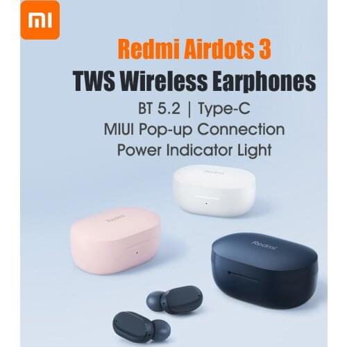 Pre-sale Xiaomi Redmi Airdots 3 TWS BT5.2 Wireless Stereo Bass Earphones Noise Reduction IPX4 Waterproof Sports Headset with Mic