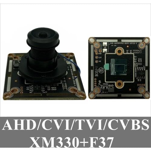 4PCS AHD/XVI Camera Module Board with Lens FishEye Panorama 2.8-12mm Manual Zoom 2.0MP 1080P XM330+2235E 38*38mm CMOS IRC