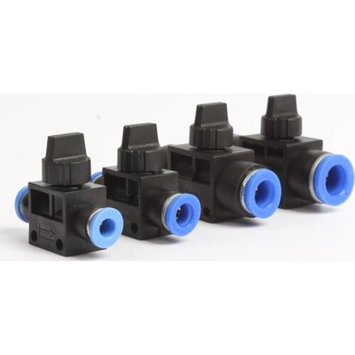 5pcs Pneumatic switch quick connector hand valve pipe valve pipe fast jack HVFF4 HVFF6 HVFF8 HVFF10 HVFF12 2 Way 2 Position