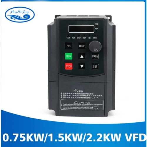 Free Shipping 0.75 kw/1.5kw /2.2kw 220V/110V AC Frequency Inverter Single Phase Input 3 Phase Output Ac Drives For CNC Motor