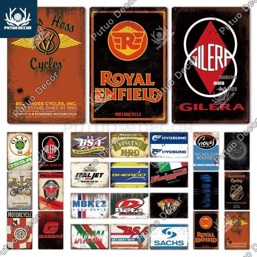 Putuo Decor Motorcycle Brand Vintage Metal Sign Tin Sign Decorative Plaque Wall Decor Garage Man Cave Club Decoration Metal