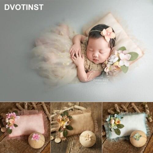 Dvotinst Newborn Baby Photography Props Lace Retro Posing Pillow Bonnet Hat 2pcs Fotografia Accessories Studio Shoots Photo Prop
