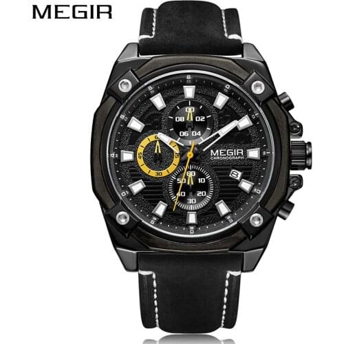 Reloj Hombre Top-Brand Luxury Watch Mens Sports Watches Military Army Men Watch Leather Male MEGIR Clock Relogio Masculino 2020