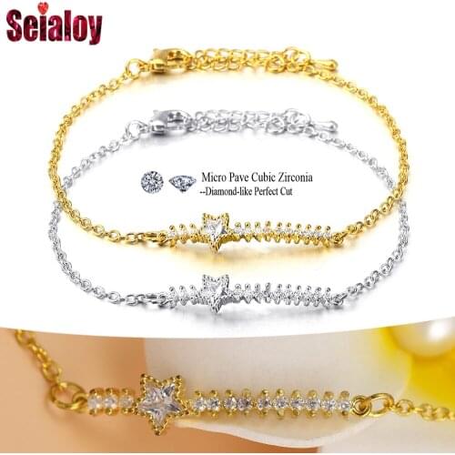 Seialoy Popular Bohemia Cubic Zirconia Meteor Bracelets For Women Men Golden Lobster Clasp Bracelet Family Friend Jewelry Gift