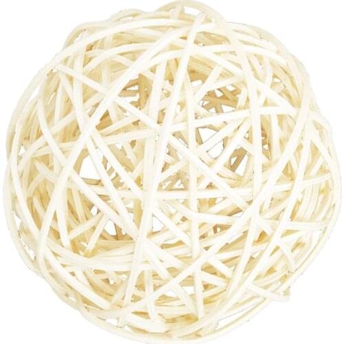100mm White Large Wicker Rattan Balls - Decorative Balls for Bowls, Vase Filler, Coffee Table Decor, Wedding Party Decoration