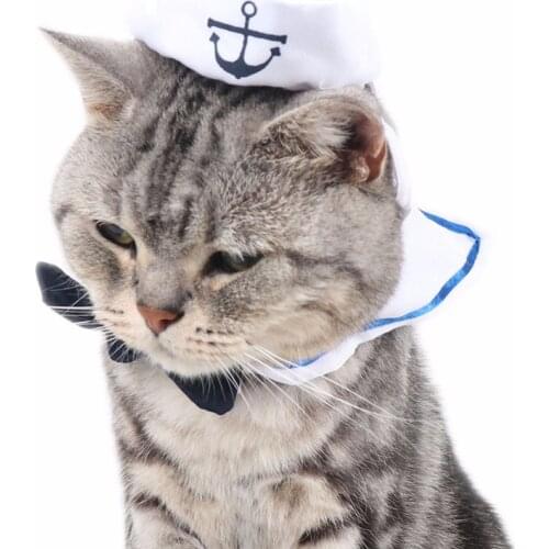 Traumdeutung Small Cats Hat Costume Cosplay Dogs Kitten Funny Accessories Puppy For Pet Hat Accessories Sailor Outfit kedi