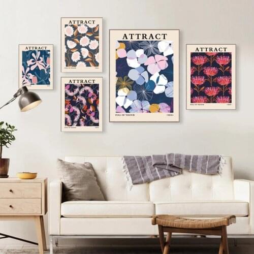 Vintage Leaf Flower Ruby Red Banksia Murals Wall Art Canvas Painting Nordic Posters And Prints Wall Pictures For Bedroom Decor