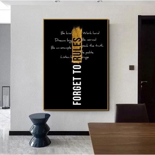 Forget To Rules Motivational Quote Posters Prints Modren Decor Canvas Paintings Wall Art Pictures Living Home Office Decorative