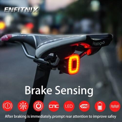 Mountain Road Bicycle Taillight Waterproof Cycling Rear Tail Light USB Smart Auto Brake Sensing LED Lamp Mount Bike Accessories