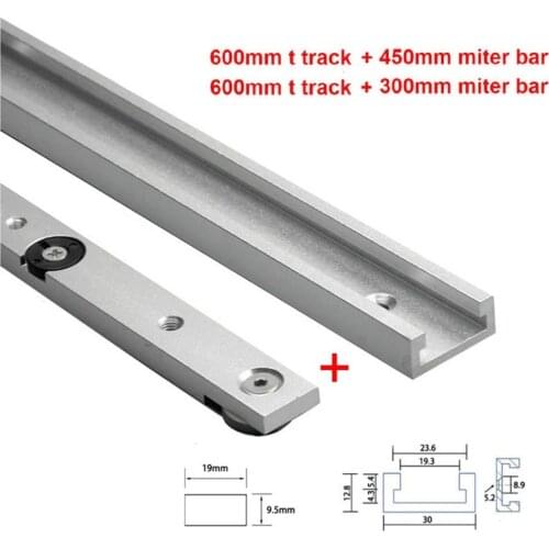 1 Set Aluminum Alloy Miter T Track Slide Chute And Miter Bar Slider Table Saw Woodworking Workbench DIY