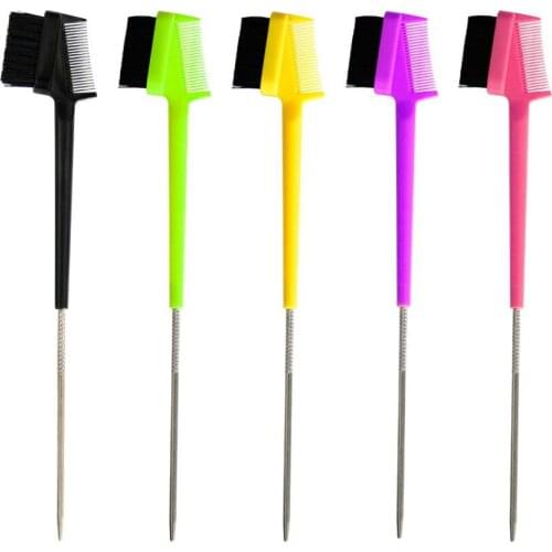 1 Pcs Hair Comb Beauty Double Sided Steel Pin Tail Hair Edge Control Brushes Comb Pin Tail Hair Styling Hairdressing Tool