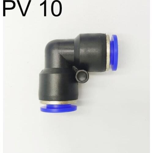 10PCS PV Air/Water Hose and Tube Push In Connector 10mm Pneumatic Fitting Plastic Pipe Hose Quick Connector Angle Adapter