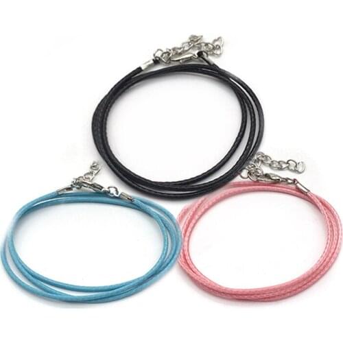 3 pcs Wax Rope Cord Fashion DIY Necklace Bracelet String Strap Punk Simple Unisex Choker Necklace DIY Multi Layer Bracelet