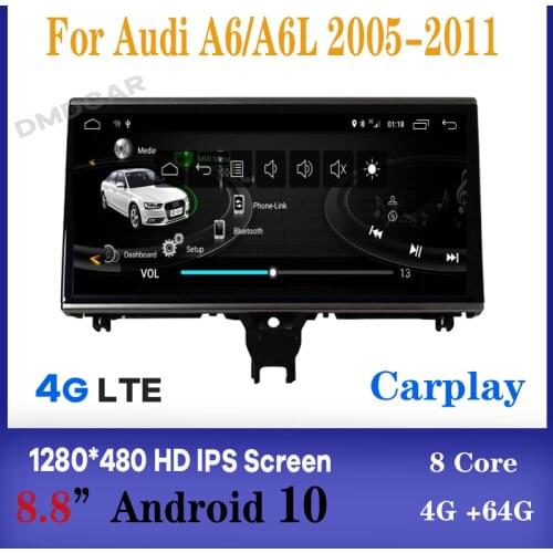8core Android 10 8+128G Car DVD Radio Multimedia Player GPS Navigation for Audi A6/A6L 2005-2011 WIFI 4G LTE IPS Touch Screen BT