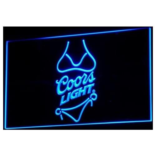 A119 Coors Light Beer Bikini Bar Pub LED Neon Light Signs with On/Off Switch 20+ Colors 5 Sizes to choose