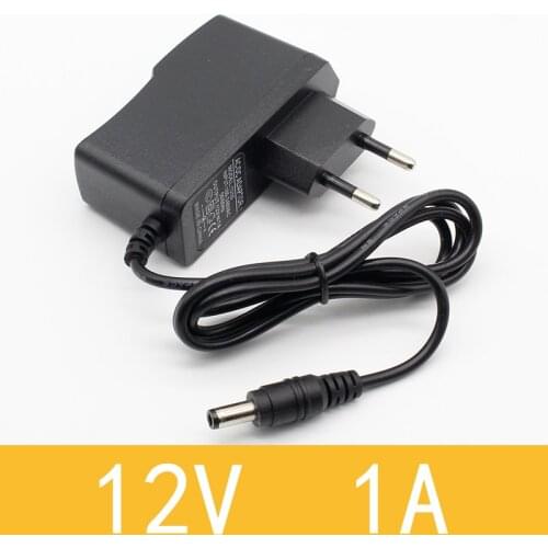 1PCS 12V1A New AC 100V-240V Converter power Adapter DC 12V 1A 1000mA Power Supply EU Plug DC 5.5mm x 2.1mm