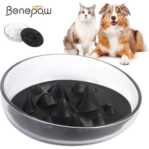 Benepaw 2 In 1 Eat Slow Dog Food Bowl Durable Nontoxic Soft Silicone Non-slip Pet Slow Feeder For Small Medium Dogs Cat