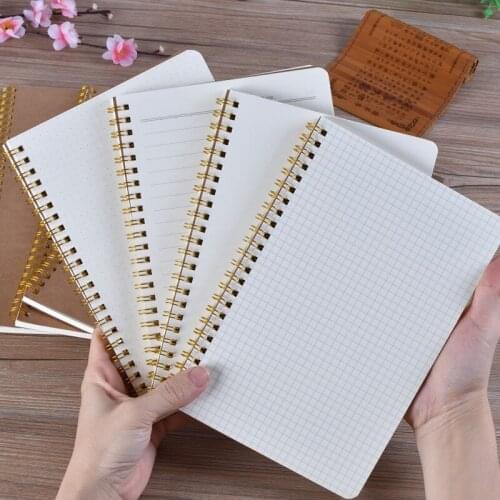A5 Grid-Dot-Blank-Line Agenda Spiral Notebook Journal Sketchbook Kraft Paper Daily Planner Notes School Supplies Stationery Gift